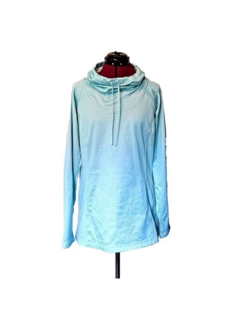 Columbia Women’s Pullover Sweatshirt Size L Green Cowl Funnel Neck Fleece Lined